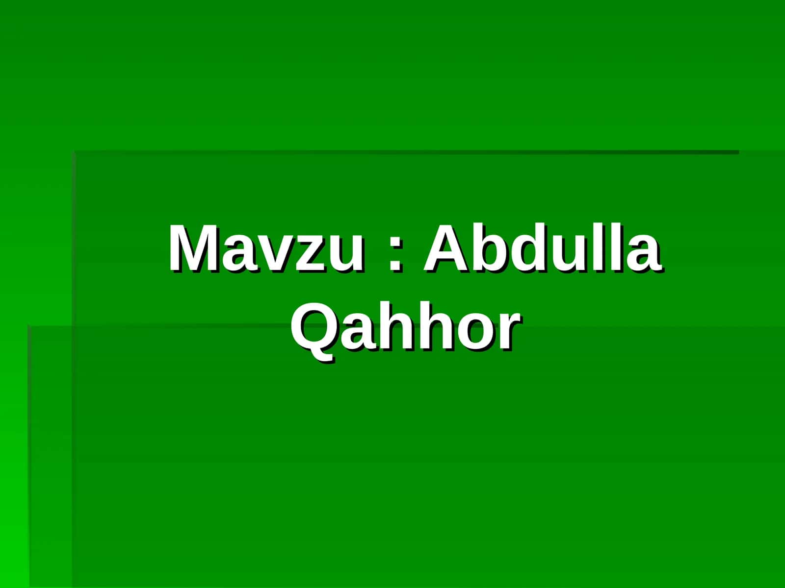 Abdulla Qahhor