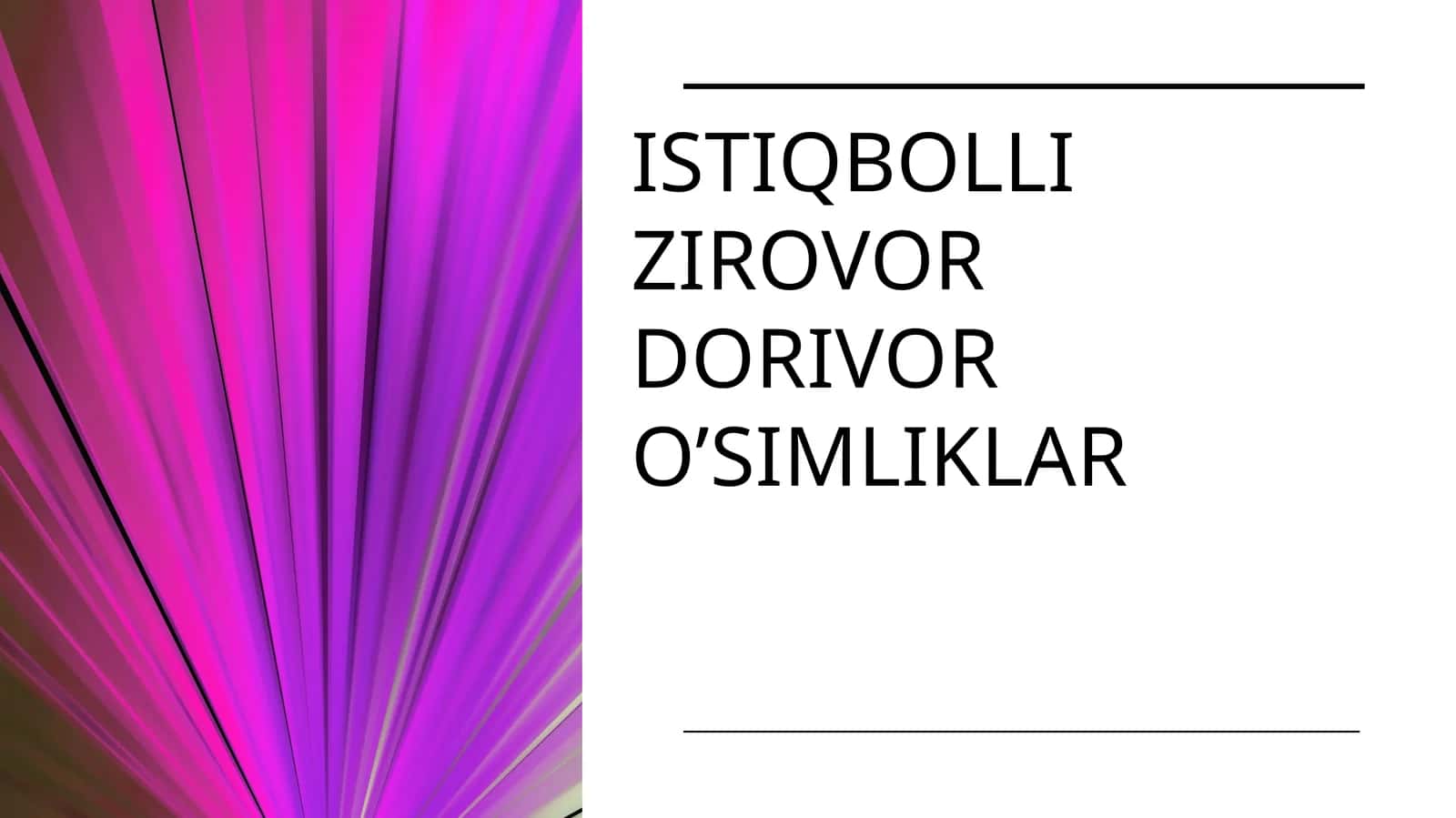 Istiqbolli zirovor dorivor o’simliklar