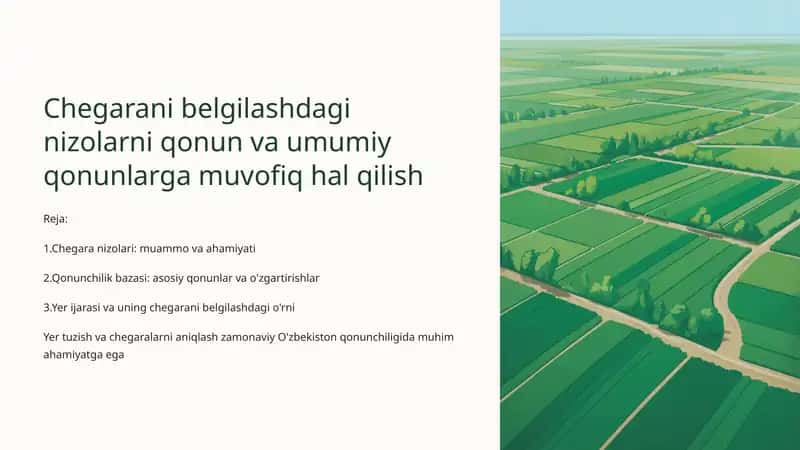 Chegarani belgilashdagi nizolarni qonun va umumiy qonunlarga muvofiq hal qilish