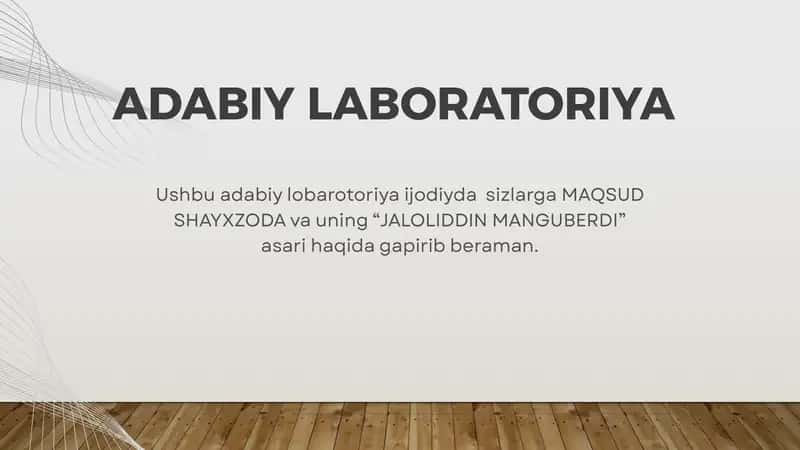 ADABIY LABORATORIYA