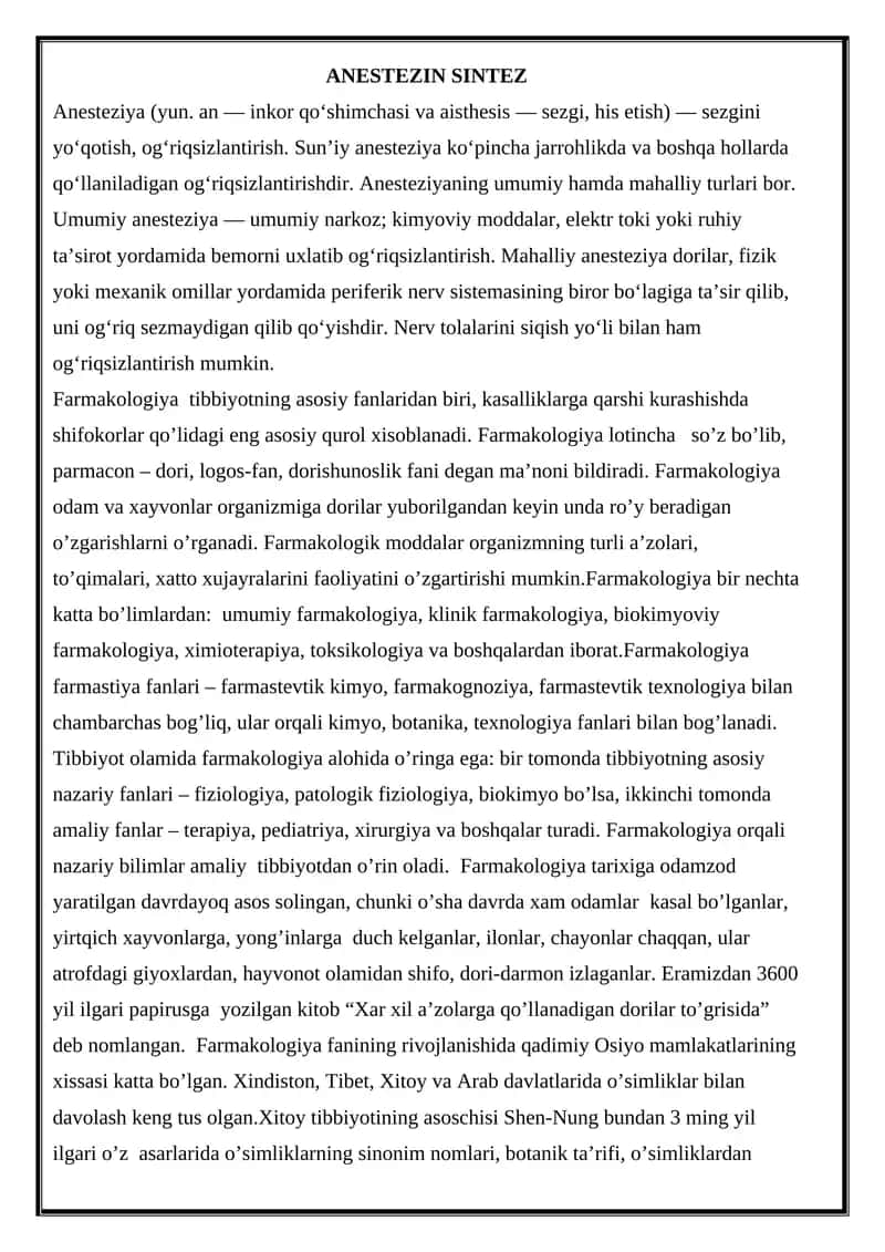 Farmakologiya Tibbiyoti