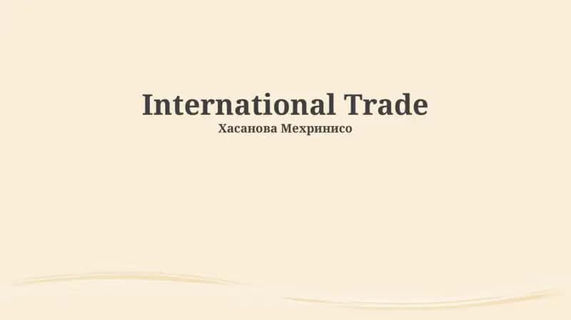 International Trade
