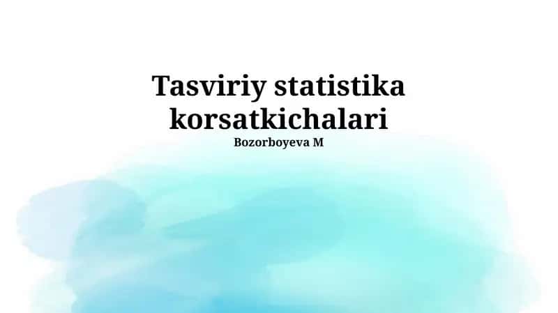 Tasviriy statistika korsatkichalari