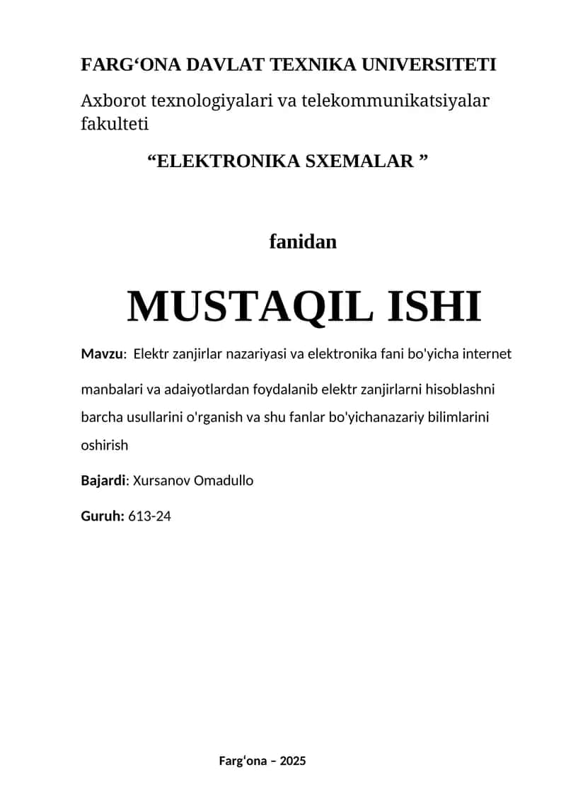 ELEKTRONIKA SXEMALAR
