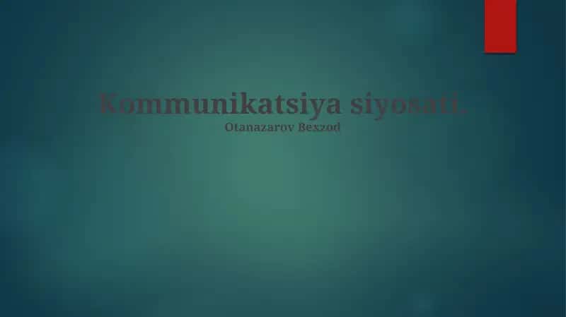 Kommunikatsiya siyosati