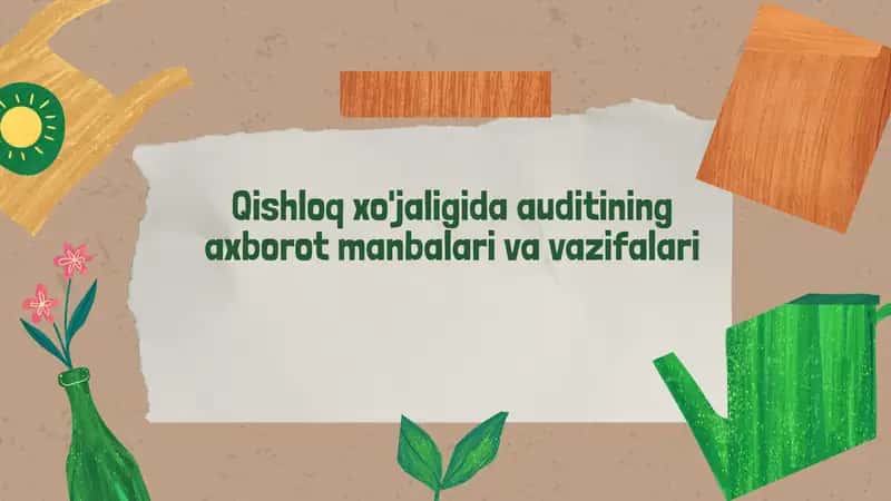 Audit axborot manbalari va ularning manbalari turlari