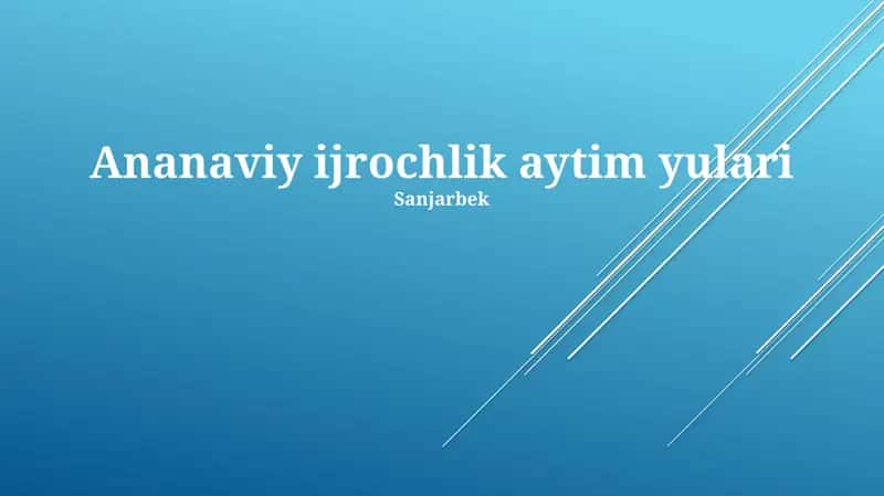 Teatr va drama an'analari