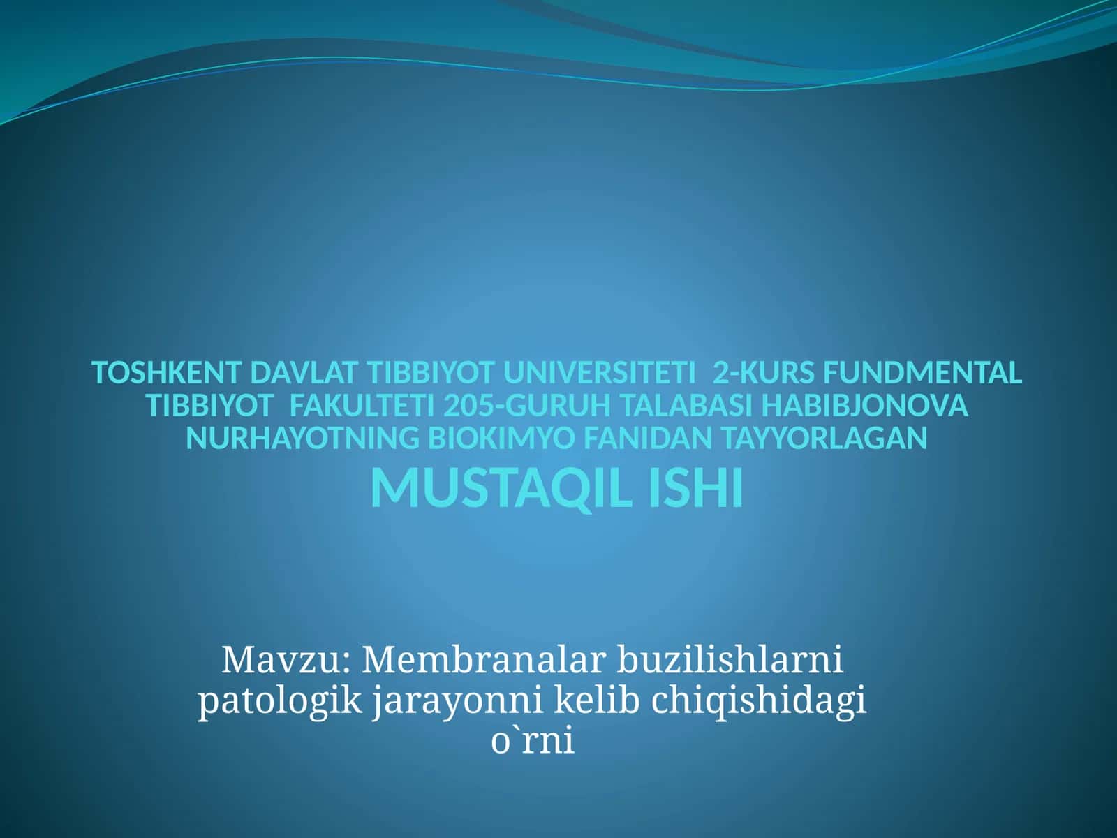Biologik Membrana Buzilishi