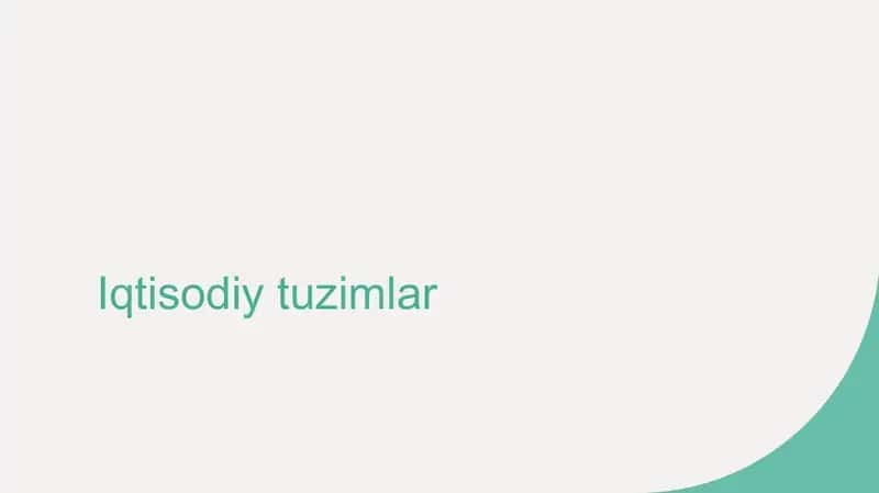 Iqtisodiy tuzimlar