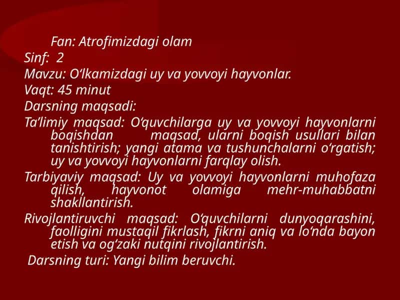 Atrofimizdagi olam