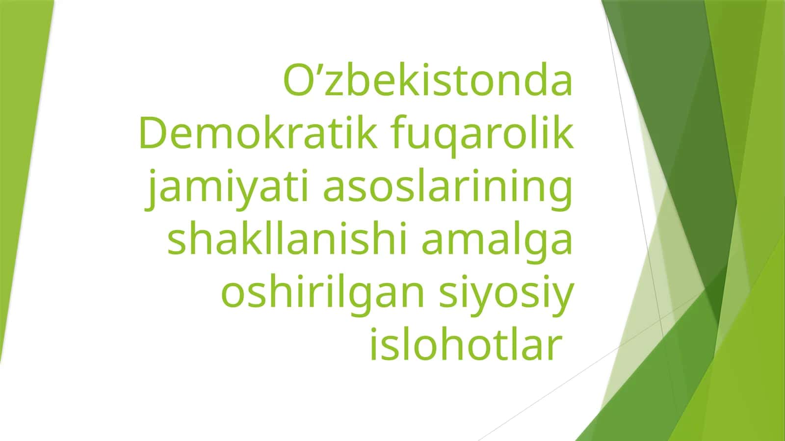 Mustaqil O‘zbekistonda hokimiyatlar bo‘linishi prinsipi