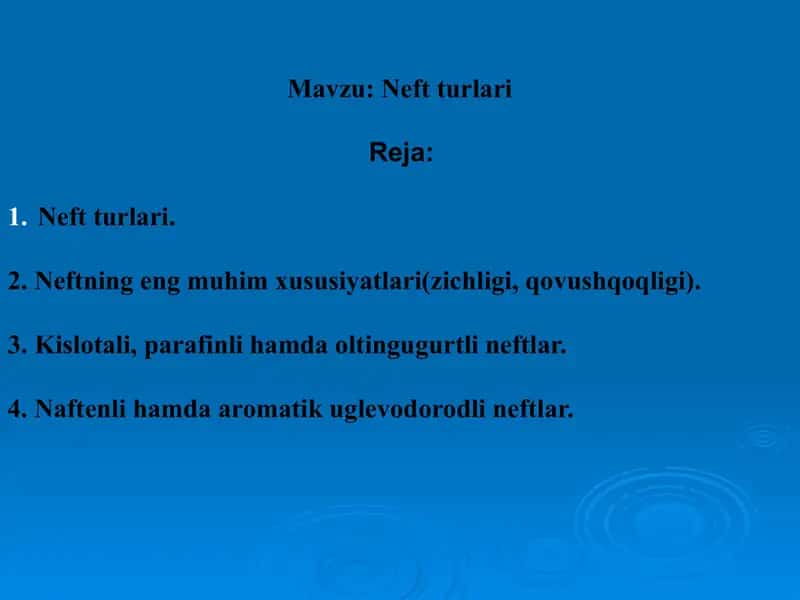 Neft turlari