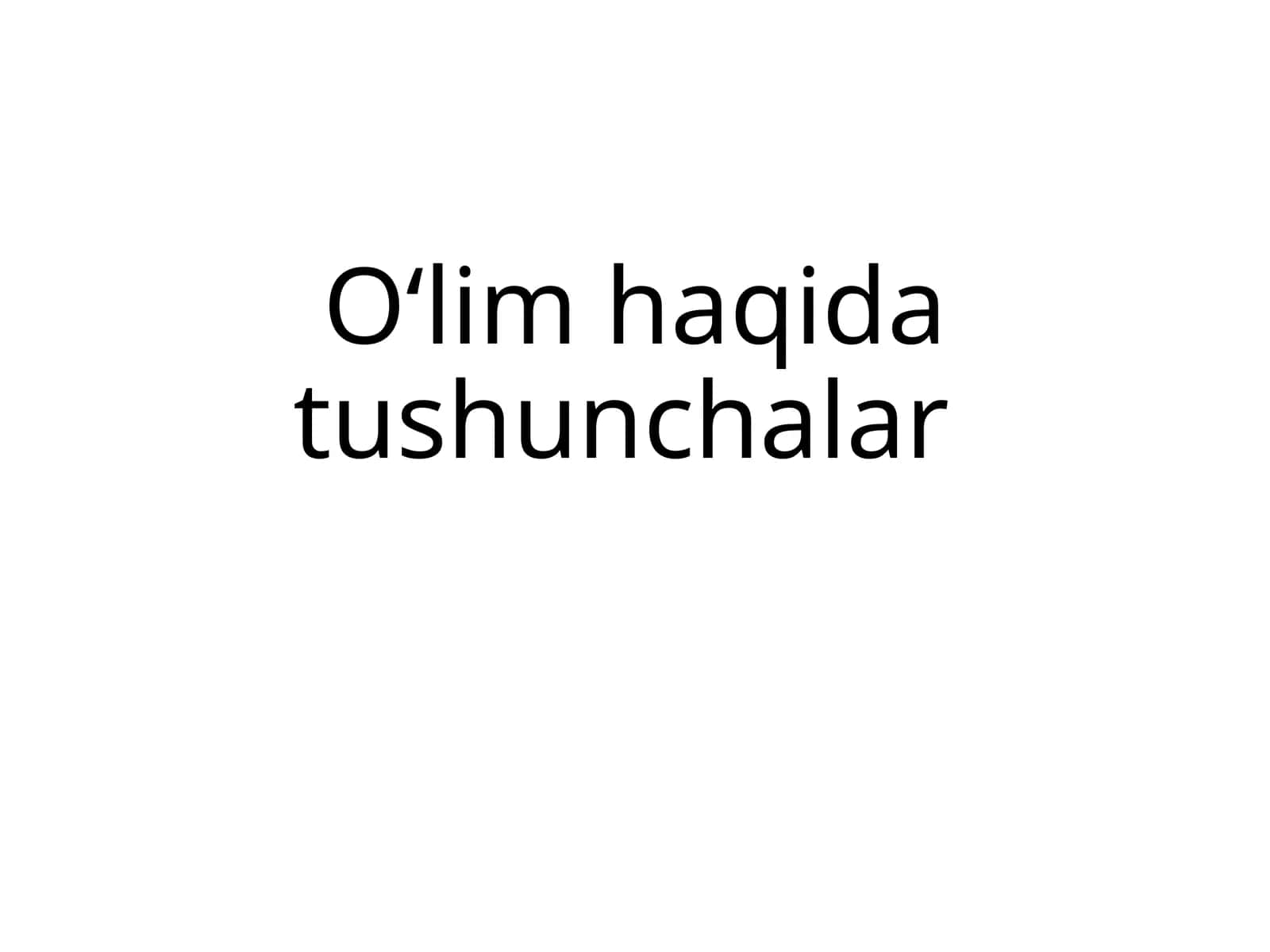 Oʻlim haqida tushunchalar