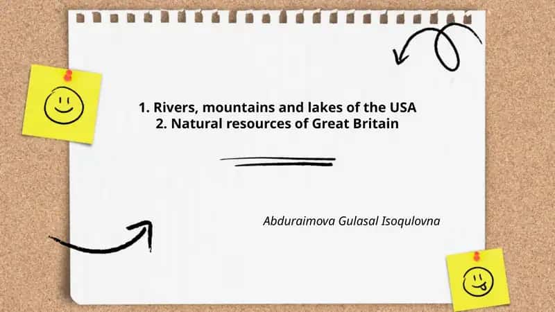 Rivers, mountains and lakes of the USA