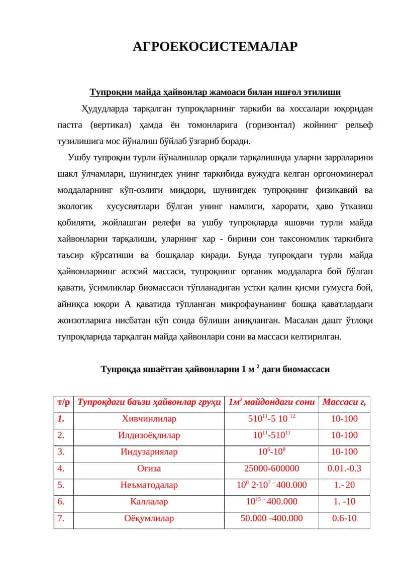 АГРОЕКОСИСТЕМАЛАР