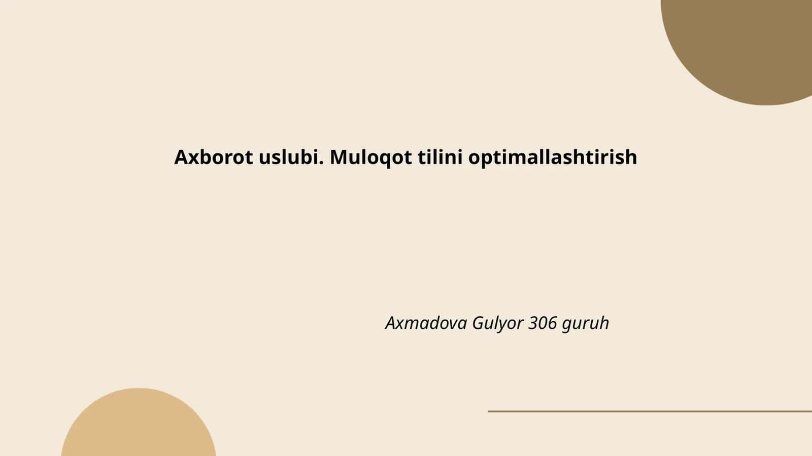 Axborot uslubi. Muloqot tilini optimallashtirish