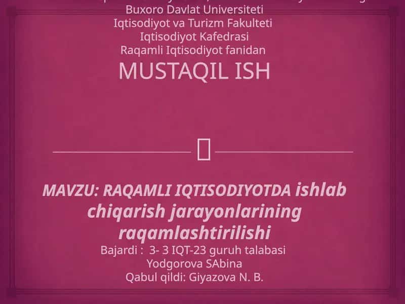MUSTAQIL ISH
