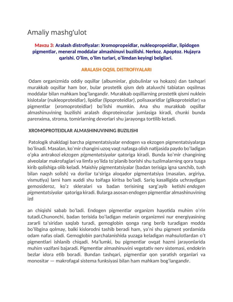 Aralash oqsil distrofiyalari