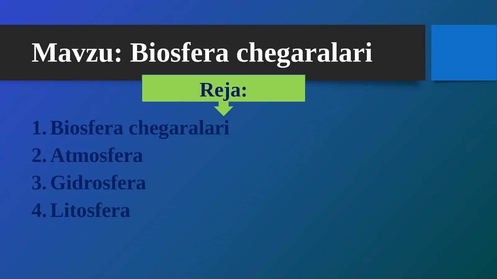 Biosfera chegaralari