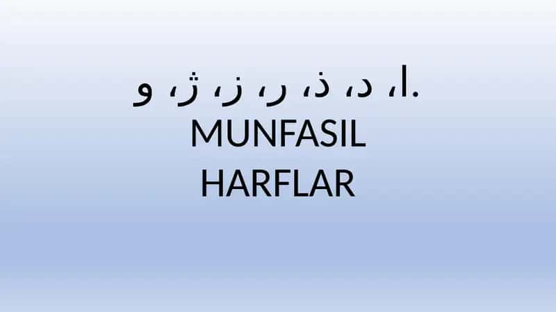 Munfasil harflar