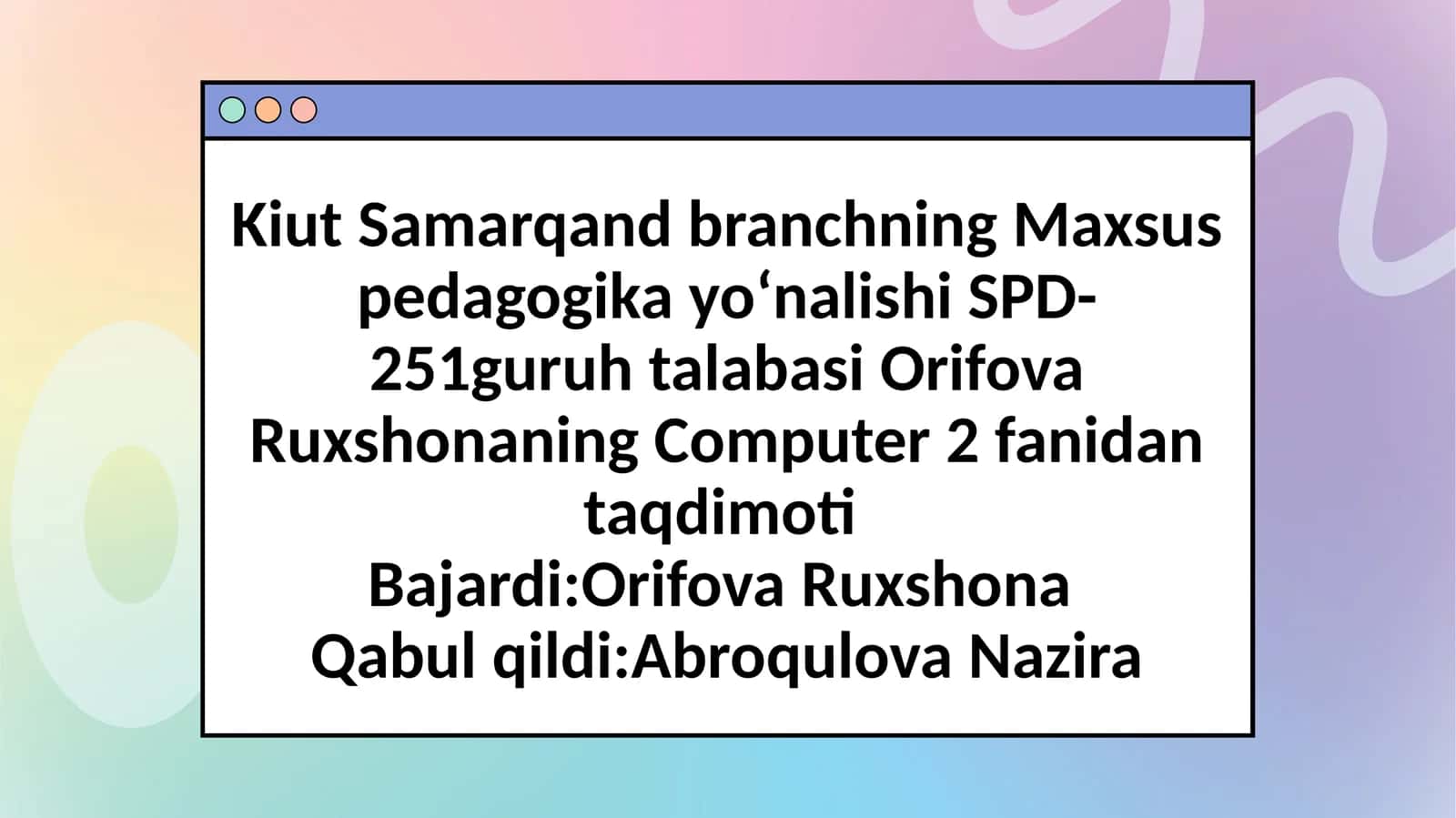 Ma’lumotlarni qayta ishlashda 3D obyektlarini yaratish