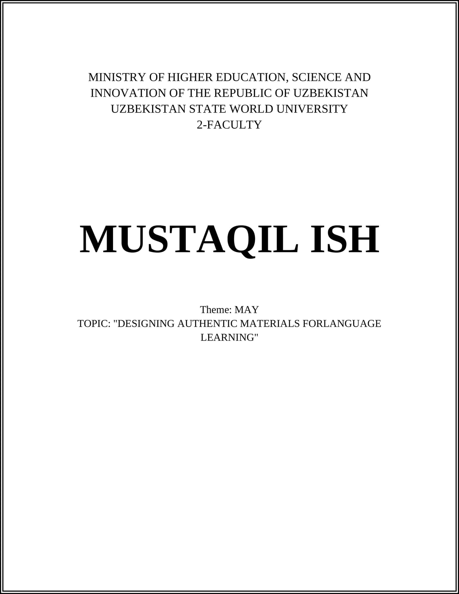 Designing Authentic Materials for Language Learning