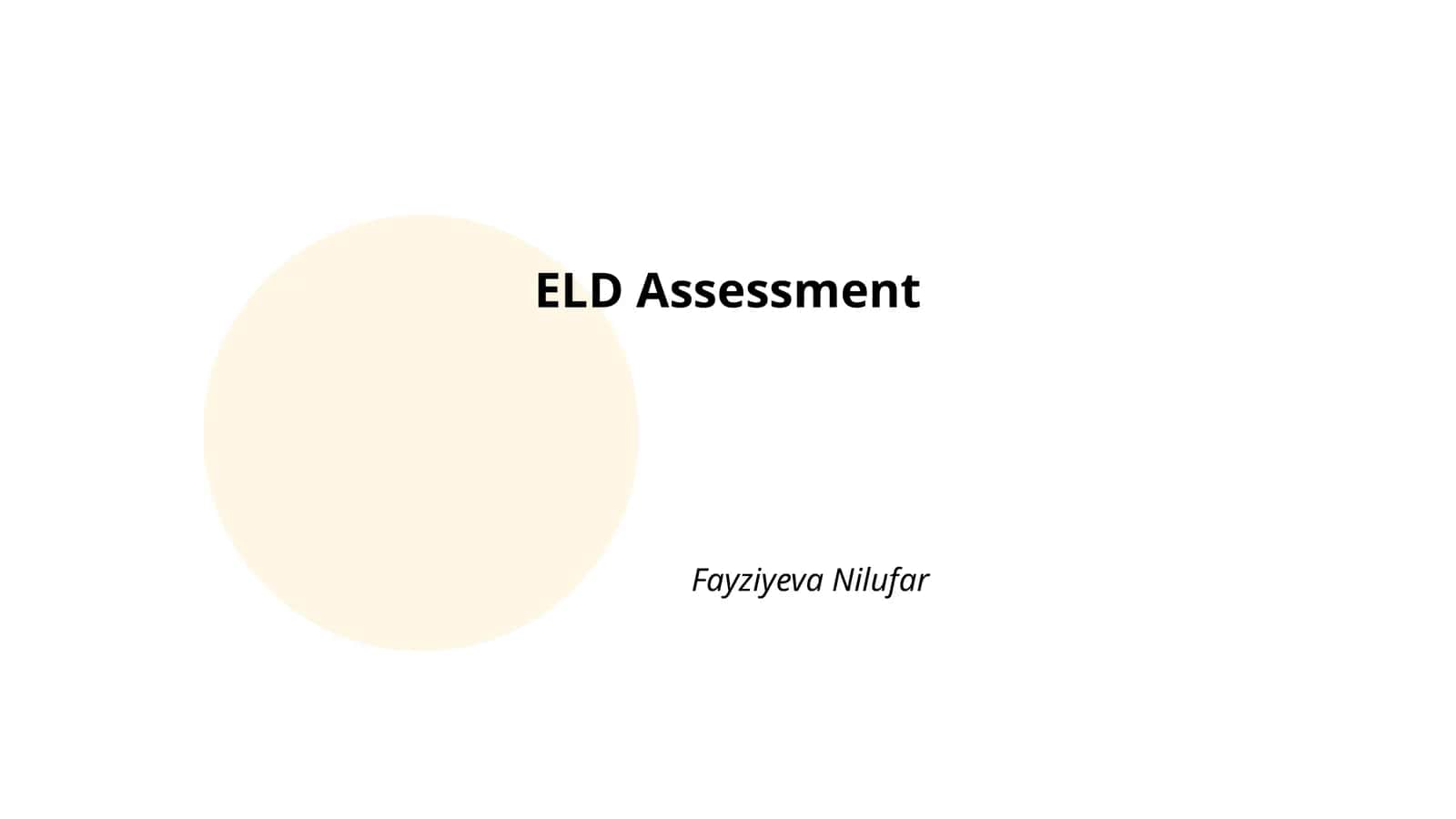 ELD Assessment
