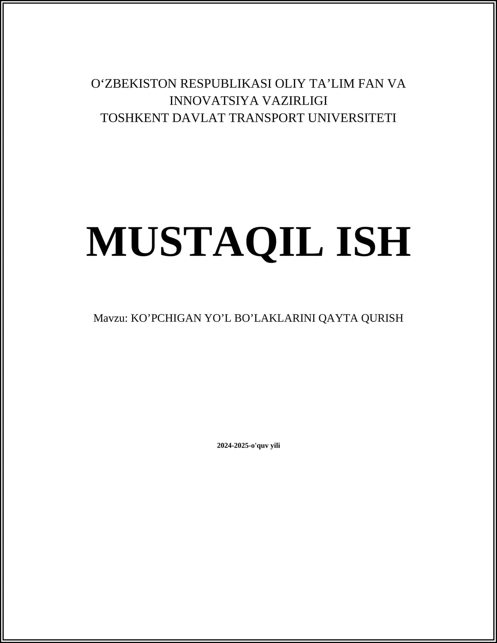 Yo'l bo'laklarini qayta qurish texnologiyalari