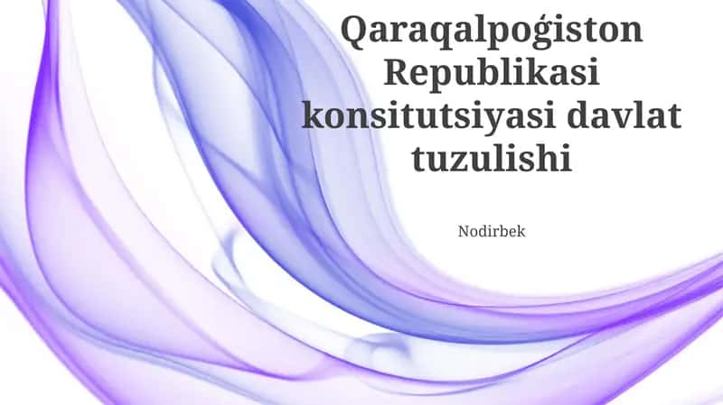 Qaraqalpoģiston Republikasi konsitutsiyasi davlat tuzulishi