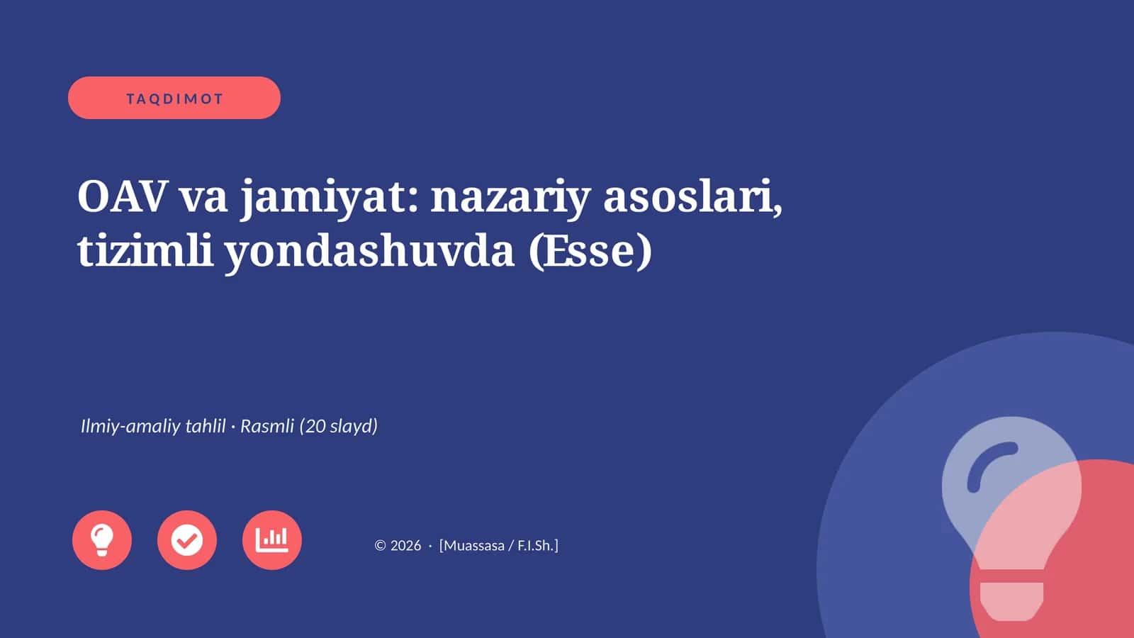 OAV va jamiyat: nazariy asoslari, tizimli yondashuvda (Esse)