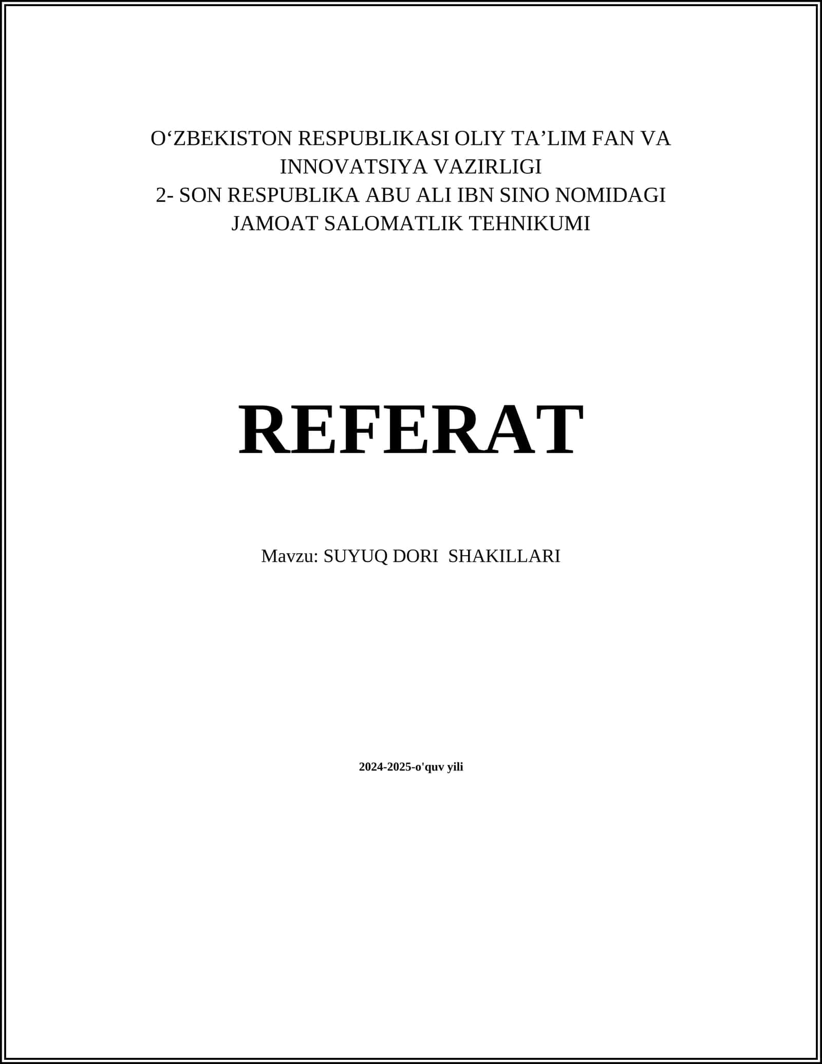 SUYUQ DORI SHAKILLARI