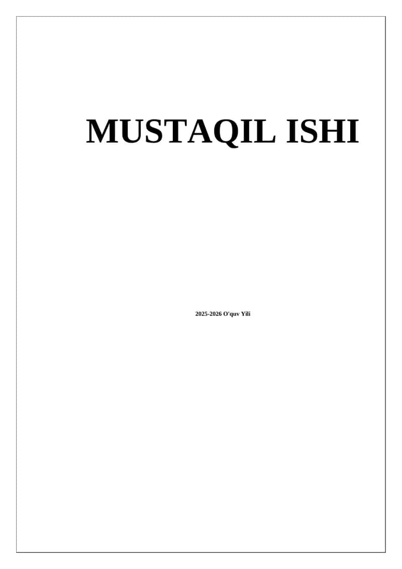 MUSTAQIL ISHI