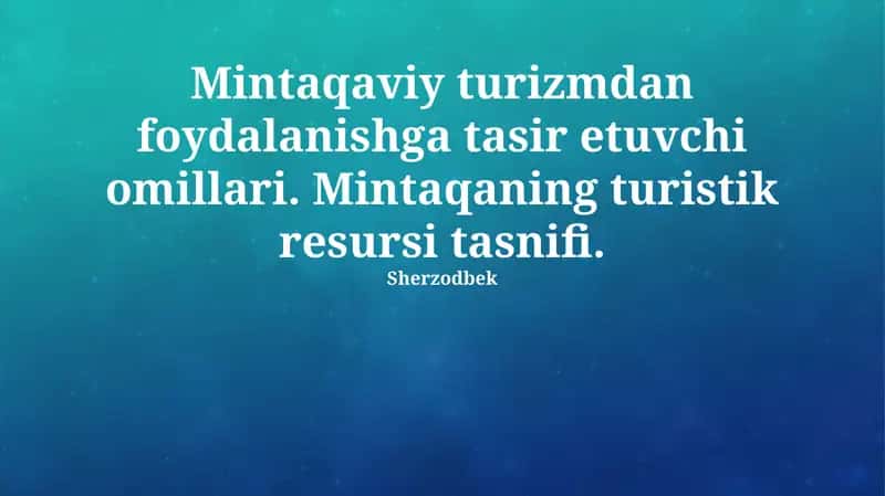 Samarqand viloyati turizm potentsiali
