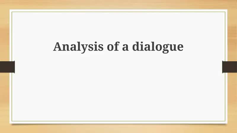 Analysis of a dialogue