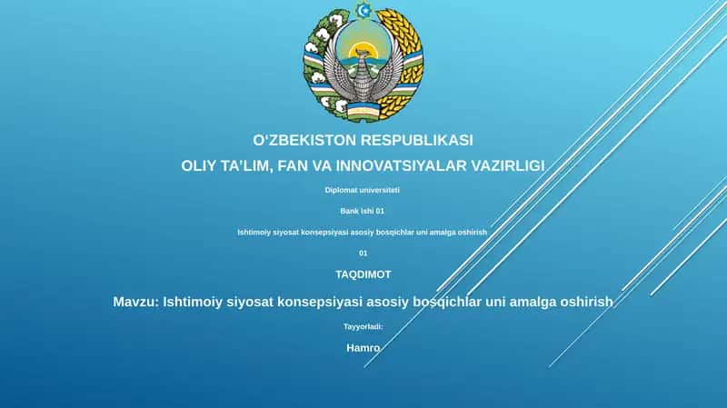 Ishtimoiy siyosat konsepsiyasi asosiy bosqichlar uni amalga oshirish