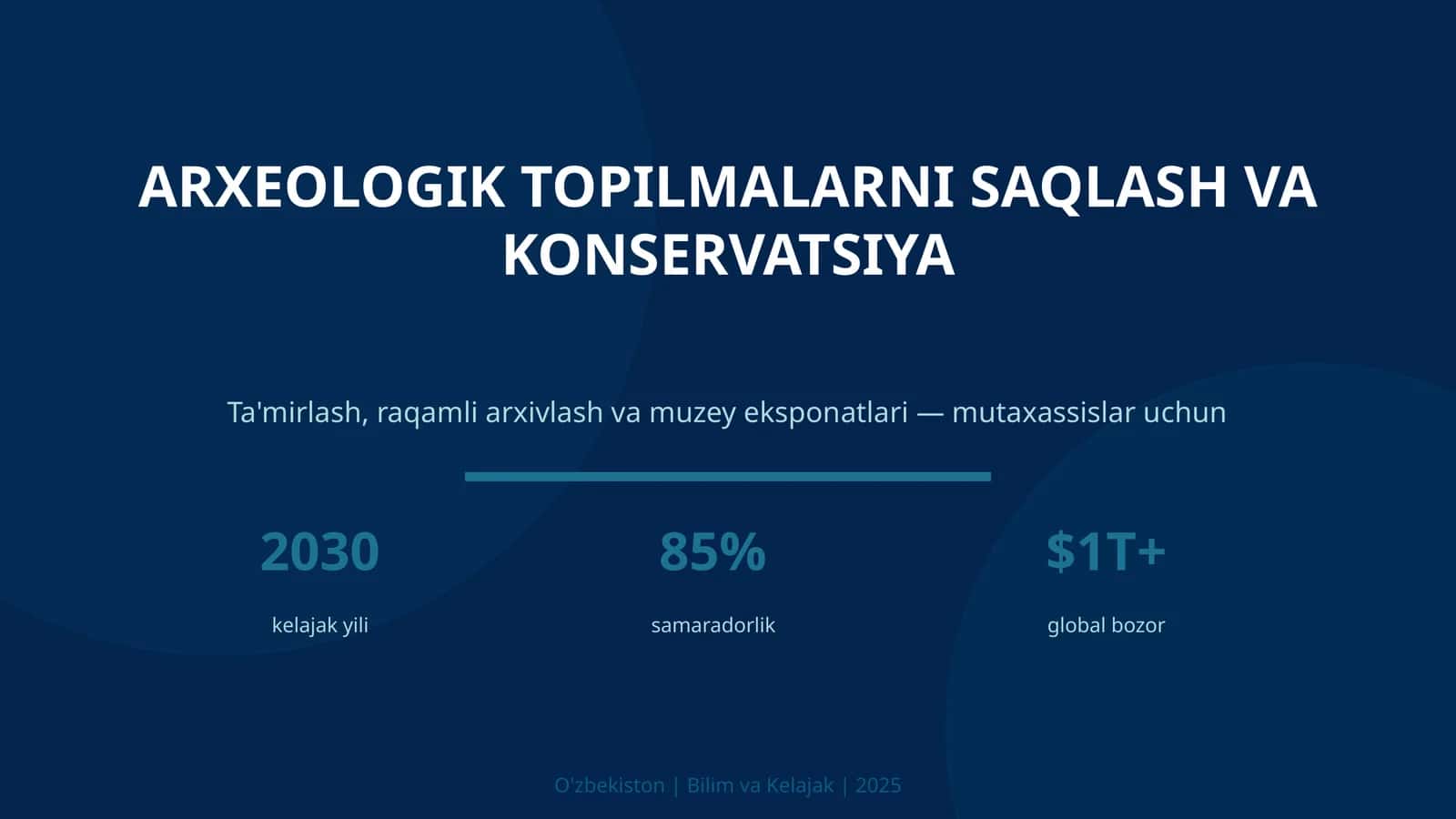 ARXЕOLOGIK TOPILMALARNI SAQLASH VA KONSERVATSIYA