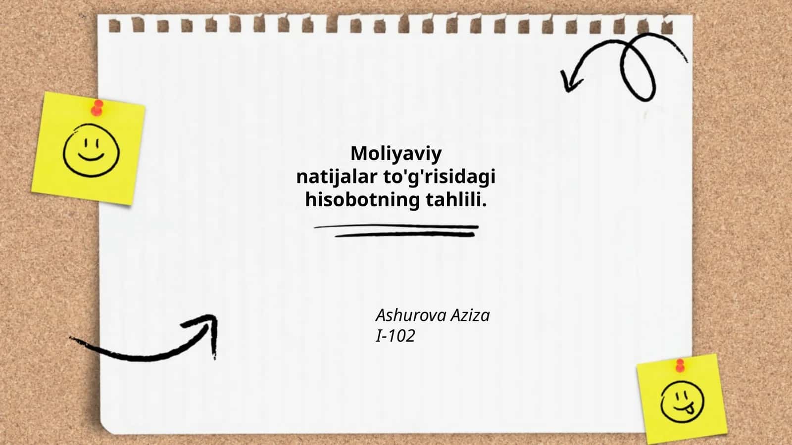 Moliyaviynatijalar to'g'risidagi hisobotning tahlili