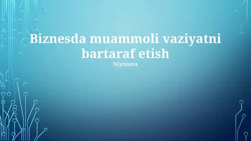 Yechim Ishlab Chiqish