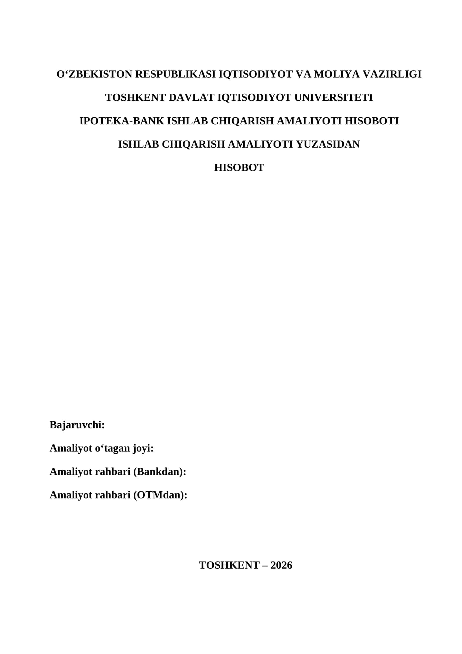 IPOTEKA-BANK AMALIYOTI HISOBOTI 2026 yil
