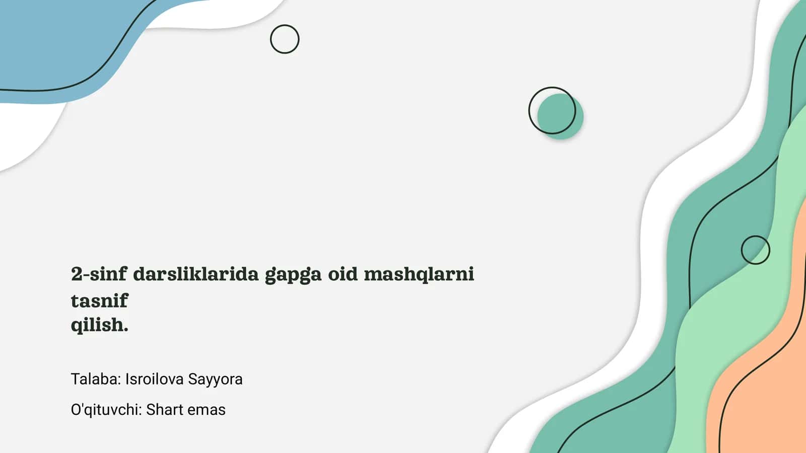 Gapga oid mashqlar