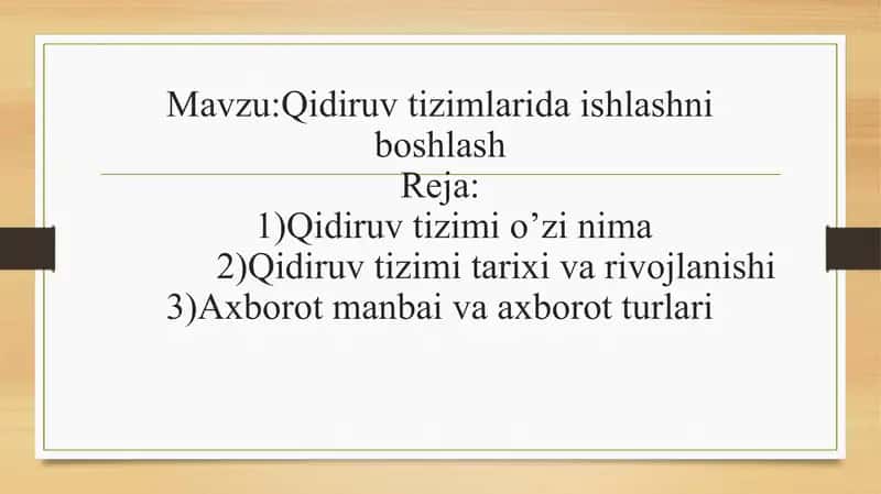 Qidiruv tizimlarida ishlashni boshlash