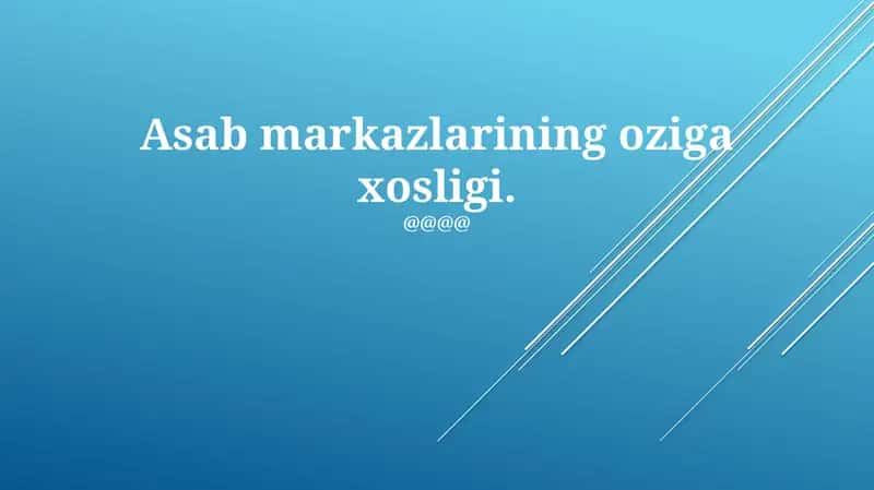 Asab markazlarining oziga xosligi