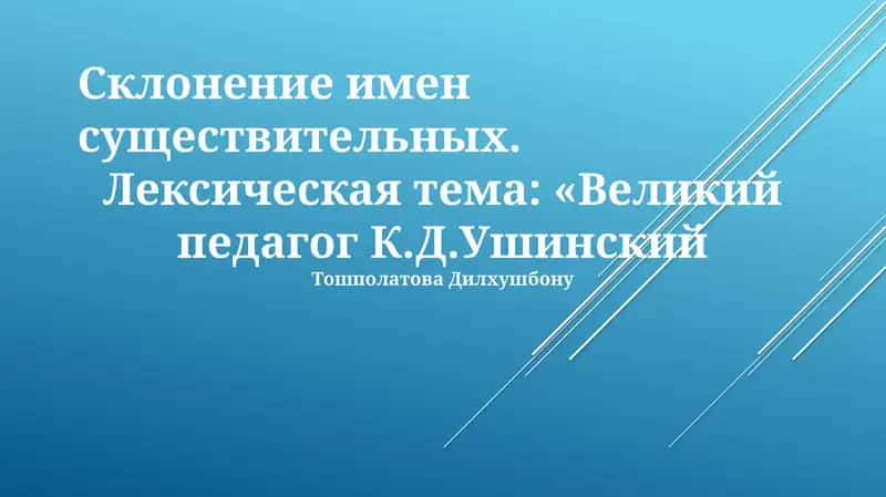 Склонение имен существительных