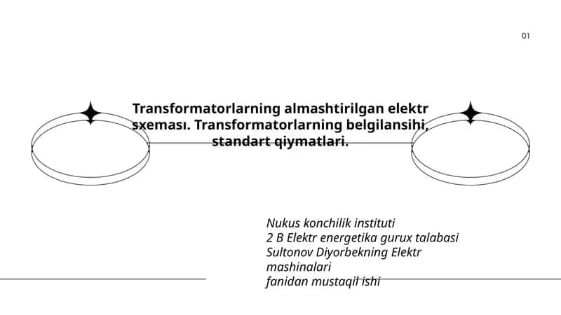 Transformatorlarning almashtirilgan elektr sxeması