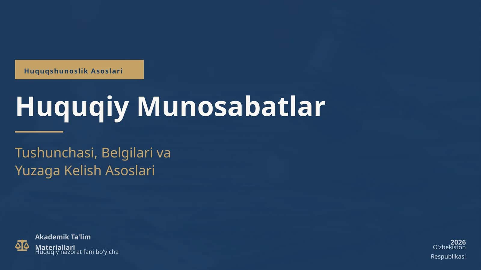 Huquqshunoslik Asoslari
