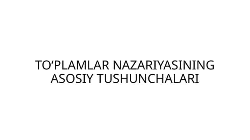 To‘pIamlarnazariyasi