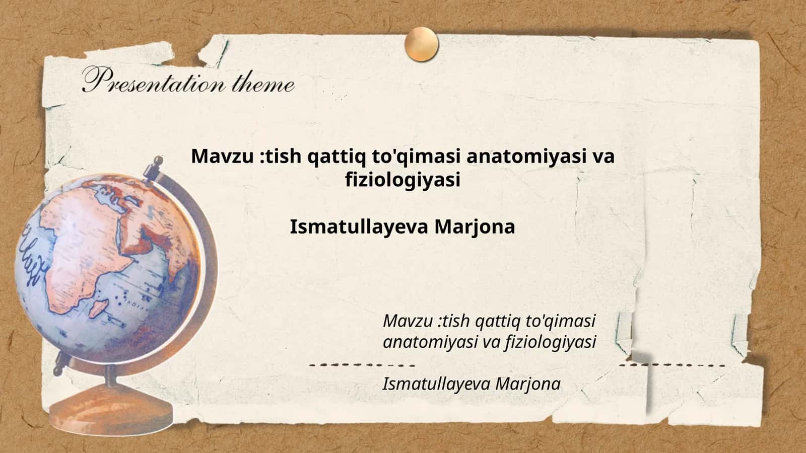 Tish qattiq to'qimasi anatomiyasi va fiziologiyasi