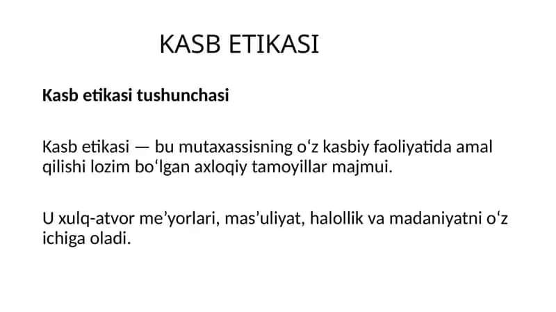 Kasb Etikasi