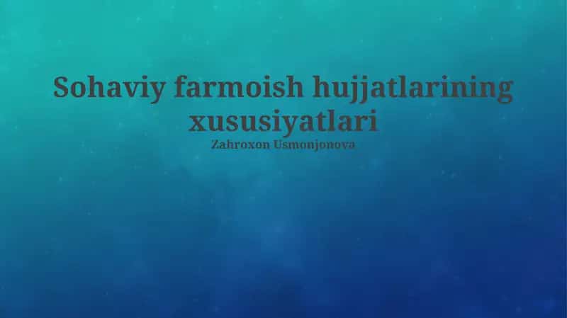 Soyali buyurtma hujjatlari