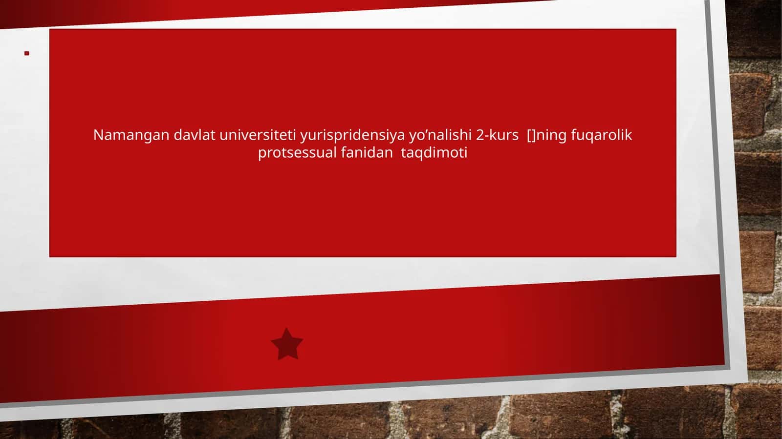 Namangan davlat universiteti yurispridensiya yo’nalishi 2-kurs